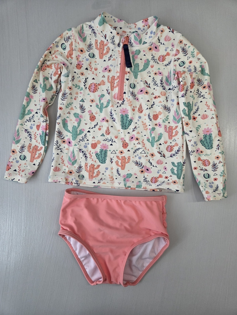 RuffleButts Long Sleeve Rash Guard 2 Piece Swimsuit